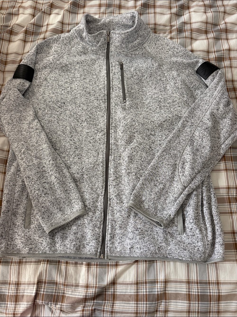 Grunt Style Men's Heather Gray Full-Zip Fleece Jacket